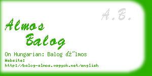 almos balog business card